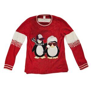 PENGUIN UGLY CHRISTMAS SWEATER LIGHT-UP SIZE M